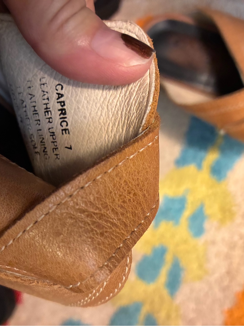 Women’s Tan Leather Buckle Slide Heeled Sandals - Picture 12 of 12
